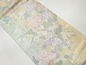 ふくれ織花々模様織出し袋帯
